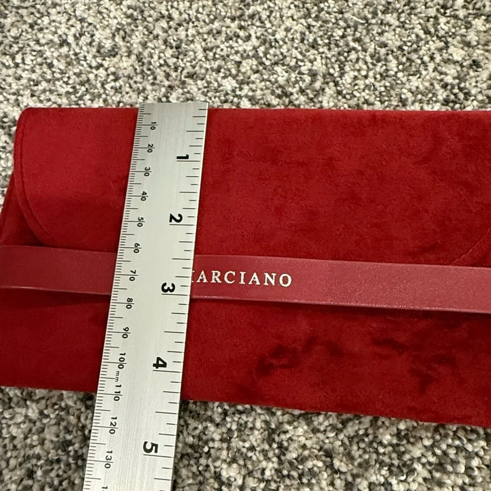 Marciano Vibrant Velvet Red Maroon Designer Glasses Case W/ Interior Nose Piece
